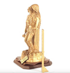Jesus Christ statue hand carved from Bethlehem olive wood, 19.3 inch three quarter view of the religious piece