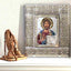 Beautiful Jesus Christ Silver Icon with  Silver Golden Color Frame