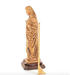“Sacred Heart of Jesus” Sculpture, 16.1" Carved Olive Wooden Masterepiece