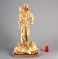 Jesus Christ statue hand carved from Bethlehem olive wood, 19.3 inch front view of the olive wood masterpiece