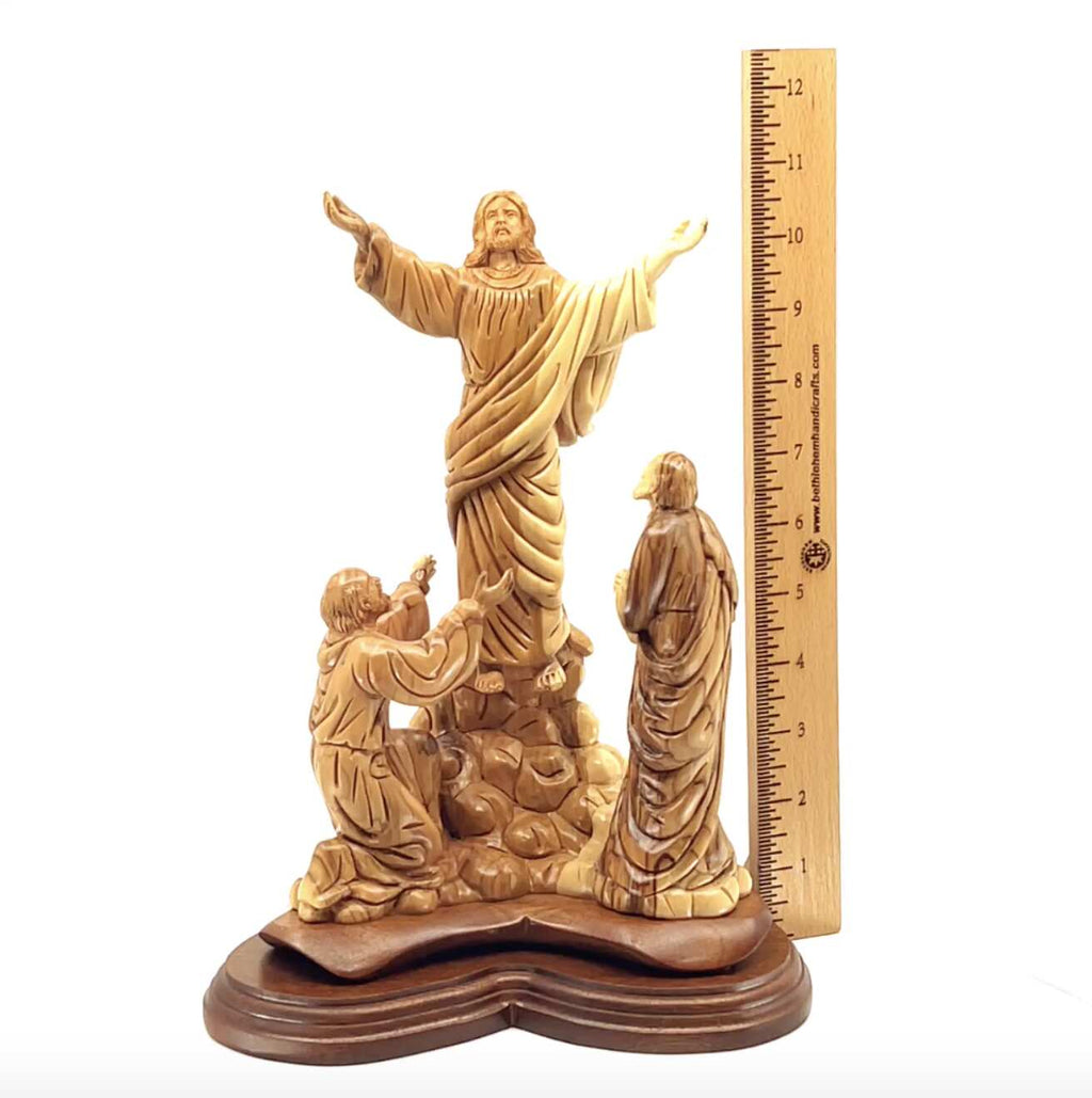 Jesus Christ "Ascension into Heaven" Carving, 11" Holy Land Olive Wood Statue
