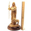 Jesus Christ "The Good Shepherd" Statue, 12.6" Sculpture from Holy Land Olive Wood