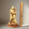 Saint John the Baptist Statue, 11" Carved Olive Wood from Holy Land