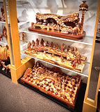 Unique and Rare Olive Wood Nativity Set, 37.4" from Bethlehem