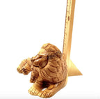 religious olive wood statue hand carved in Bethlehem, 7.9 inch close detail of the hand carved work