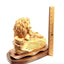 Lion with Lamb and Scripture of Corinthians, 13.8" Masterpiece Wooden Christian Carving