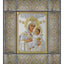 Virgin Mary Holding Baby Jesus Christ Silver Icon, Bethlehem Smiling Frame is Silver Plated, Gold Color