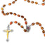 Rosary with Smooth Oval Wooden Beads, Hand Made in Bethlehem from Holy Land Olive Wood