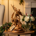Archangel Michael with Wings, 12.5" Wooden Carved Statue from Holy Land