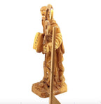 Moses with Staff and Ten Commandment Tablets, 17" Statue from Holy Land Olive