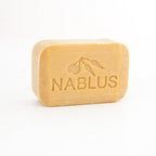Pure olive oil soap from Nablus Holy Land, close detail of the hand carved work
