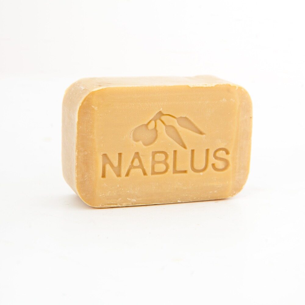 Pure olive oil soap from Nablus Holy Land, close detail of the hand carved work