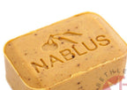 Pure olive oil soap from Nablus Holy Land, three quarter view of the religious piece