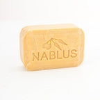 Pure olive oil soap from Nablus Holy Land, three quarter view of the religious piece