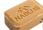 Pure olive oil soap from Nablus Holy Land, three quarter view of the religious piece