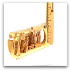 Rustic Nativity Scene with Natural Bark, 7" Olive Wood from Bethlehem