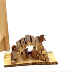 Rustic Nativity Scene Handmade from Polished Olive Wood Sticks , 5.5"