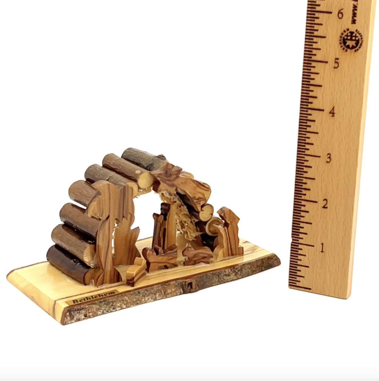 Unique Nativity Scene Handmade from Olive Wood Polished Sticks