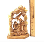 Olive wood nativity scene hand carved in Bethlehem, 8.7 inch scale reference view
