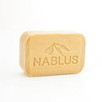 Pure olive oil soap from Nablus Holy Land, three quarter view of the religious piece