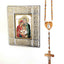 Holy Family Christian Silver Icon with Silver and Golden Color Frame, Blessed Virgin Mary, Jesus, St. Joseph
