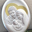 Holy Family Silver Icon, Oval Virgin Mary, St. Joesph and Baby Jesus Christ Wall Hanging Art Decor