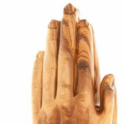Carvings of Praying Hands, in Olive Wood, Hand Made in the Holy Land, small size