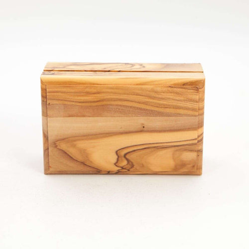 Religious gift from Bethlehem hand made in the Holy Land, side angle of the olive wood sculpture