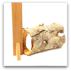 Rustic Nativity Scene with Natural Bark, 7" Olive Wood from Bethlehem