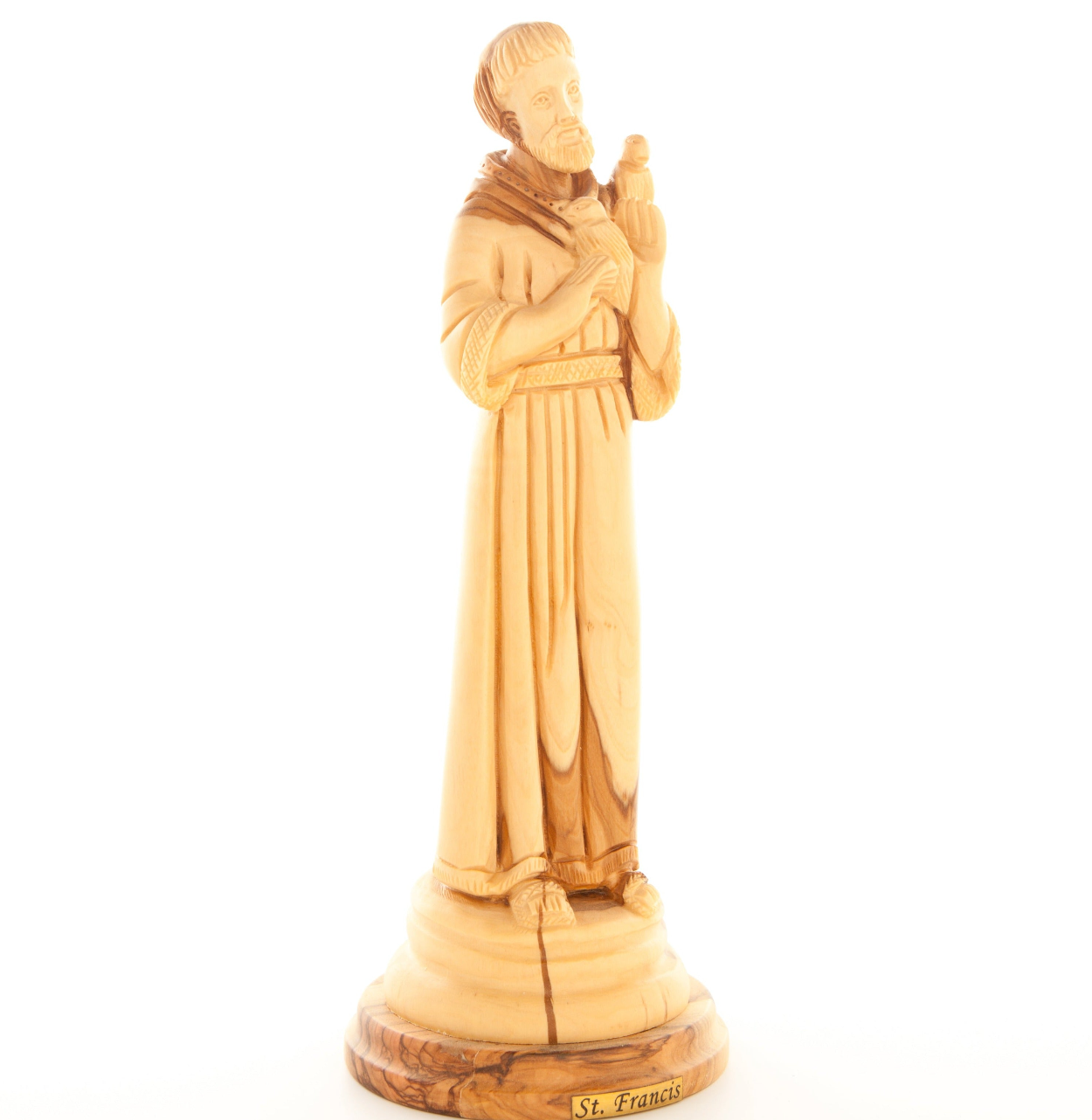 St. Francis Assisi Figurine Olive Wood from Holy Land 9.8