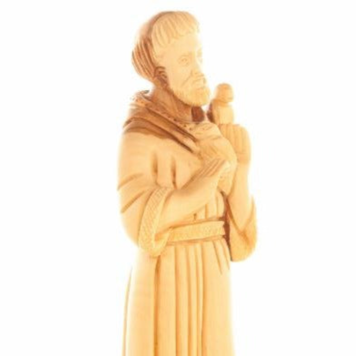 Face of Saint Francis of Assisi Carving | Handmade from Olive Wood grown near Bethlehem 