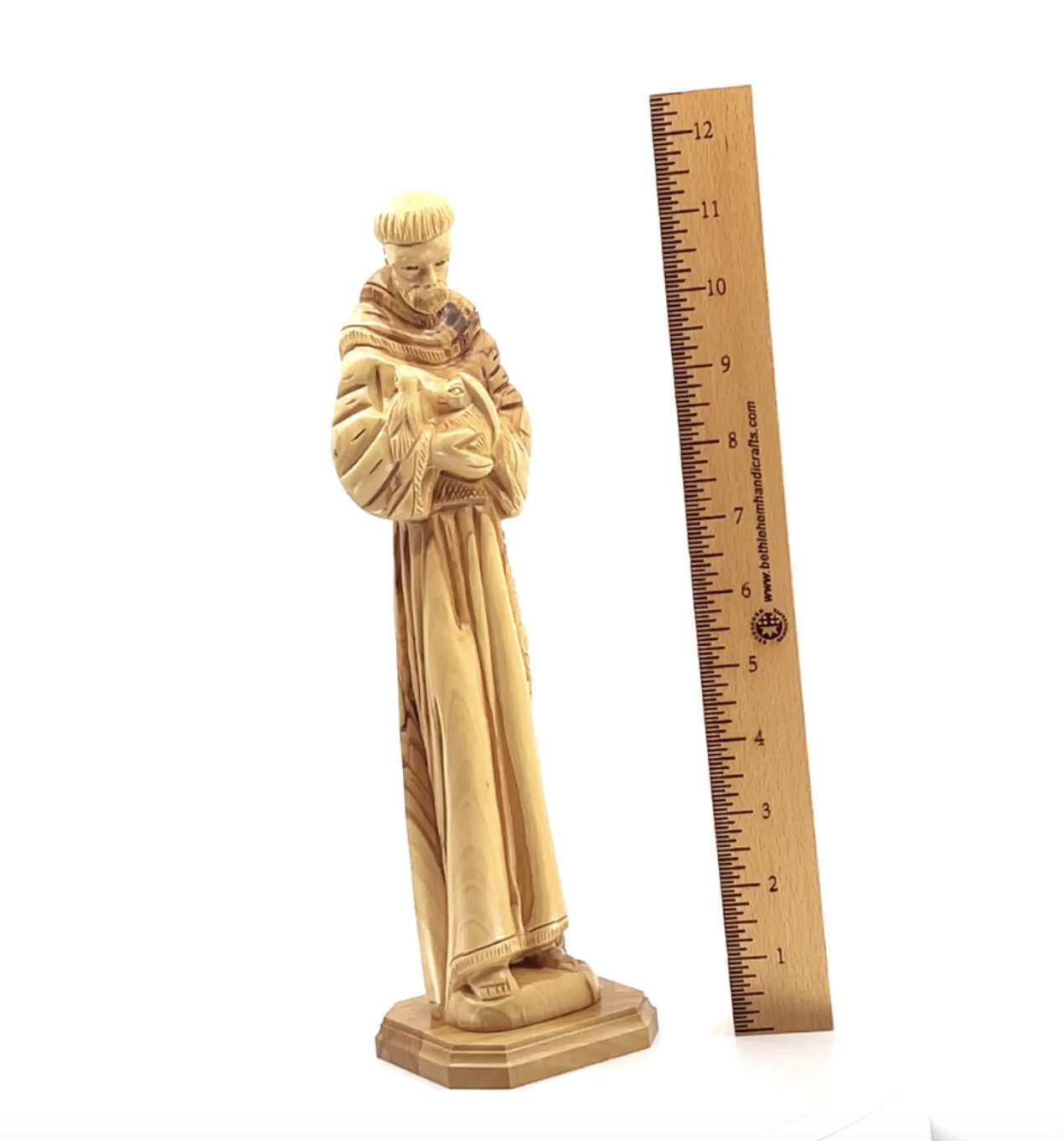 Francis of Assisi, Patron Saint of Ecology, 11.4" Tall Carved Statue
