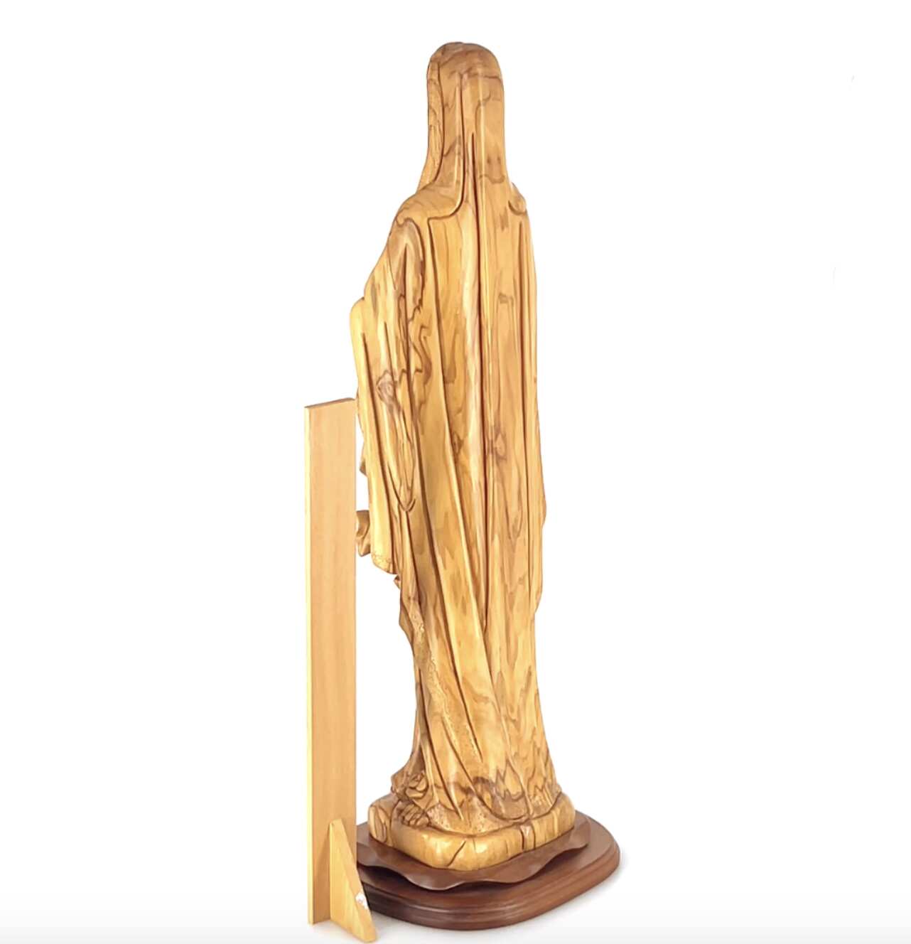 Car mirror olive wood rosary from Bethlehem Holy Land, 30 inch lifestyle photo on display