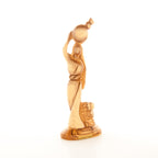 religious olive wood statue hand carved in Bethlehem, 8.6 inch side angle of the olive wood sculpture