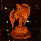 Jesus Christ statue hand carved from Bethlehem olive wood, 11.8 inch front view of the olive wood masterpiece