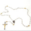 Rosary with Sterling Silver Plated Beads, Metal Chain with 2 Inch Crucifix
