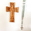 Spanish Lord's Prayer Engraved Wall Cross, Hand Made with Our Father en el Espanol, Hanging Rosary with Jesus Christ 