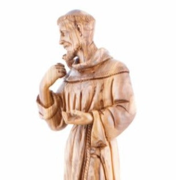 St. Francis of Assisi with Birds Masterpiece, Olive Wood Hand Sculpture