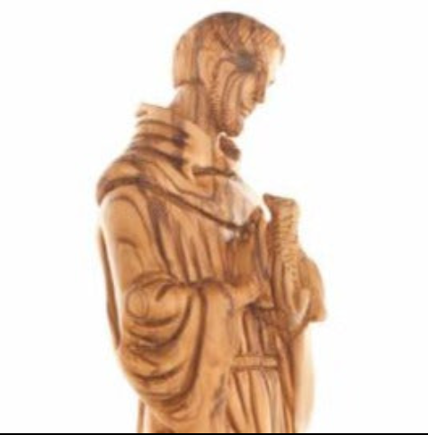 St Francis of Assisi Statue 13.4 inches tall, Hand Carved Olive Wood from Holy Land