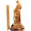 St. Frances Assisi with Deer Masterpiece, 15.4" Wood Carving from Holy Land Olive Wood