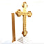 15.5" Crucifix Standing with 2.5" Base, Mother of Pearl and Olive Wood, 4 Souvenirs from Holy Land