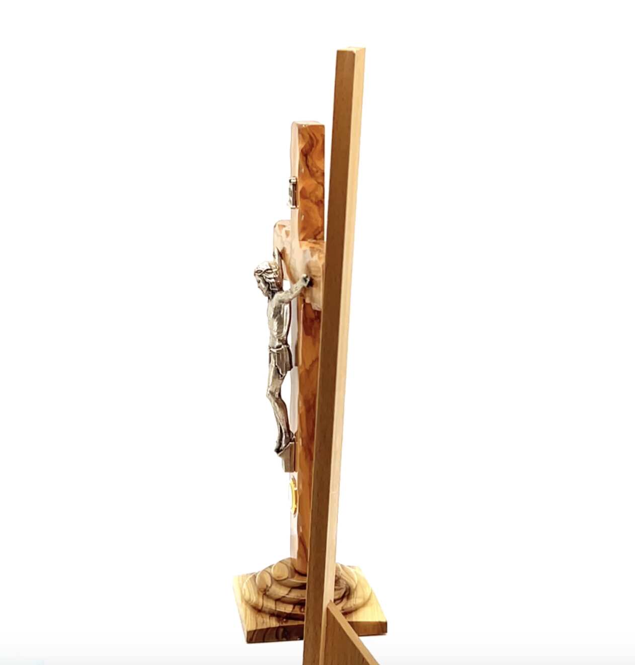 Standing Crucifix, 11", 14 Stations Engraved, Holy Land Olive Wood