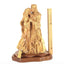 Adoring Holy Family Jesus Christ with St. Joesph and Mary Masterpiece, 13.8" Made from Olive Wood Carved Sculpture from the Holy Land