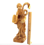 Moses with Staff and Ten Commandment Tablets, 17" Statue from Holy Land Olive