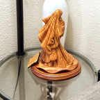 Virgin Mary olive wood statue from Bethlehem hand carved, 10 inch natural light photo of the piece