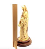 Good Saint Anne with Young Virgin Mary, 13.5", Handmade Sculpture from Olive Wood Statue