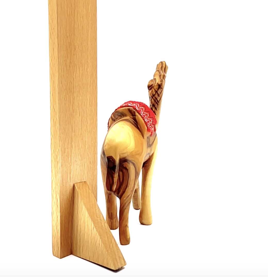 Olive wood nativity scene hand carved in Bethlehem, 4.5 inch detail of the carved figure