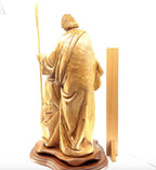 Olive wood nativity scene hand carved in Bethlehem, 16 inch back view of the olive wood sculpture