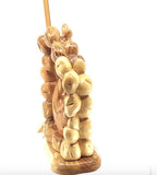 Olive wood nativity scene hand carved in Bethlehem, 8.7 inch detail of the carved figure