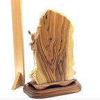 Jesus Christ statue hand carved from Bethlehem olive wood, 10.5 inch scale reference view